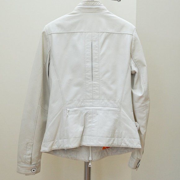 COPY - Beautiful White Danier LadiesLeather Jacket in EUC - Picture 3 of 4